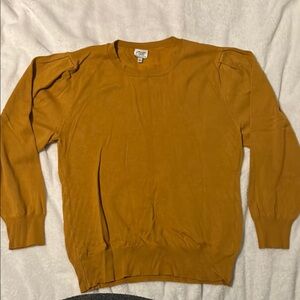 Cielo Yellow Crew Neck Sweater with Ribbed Cuffs